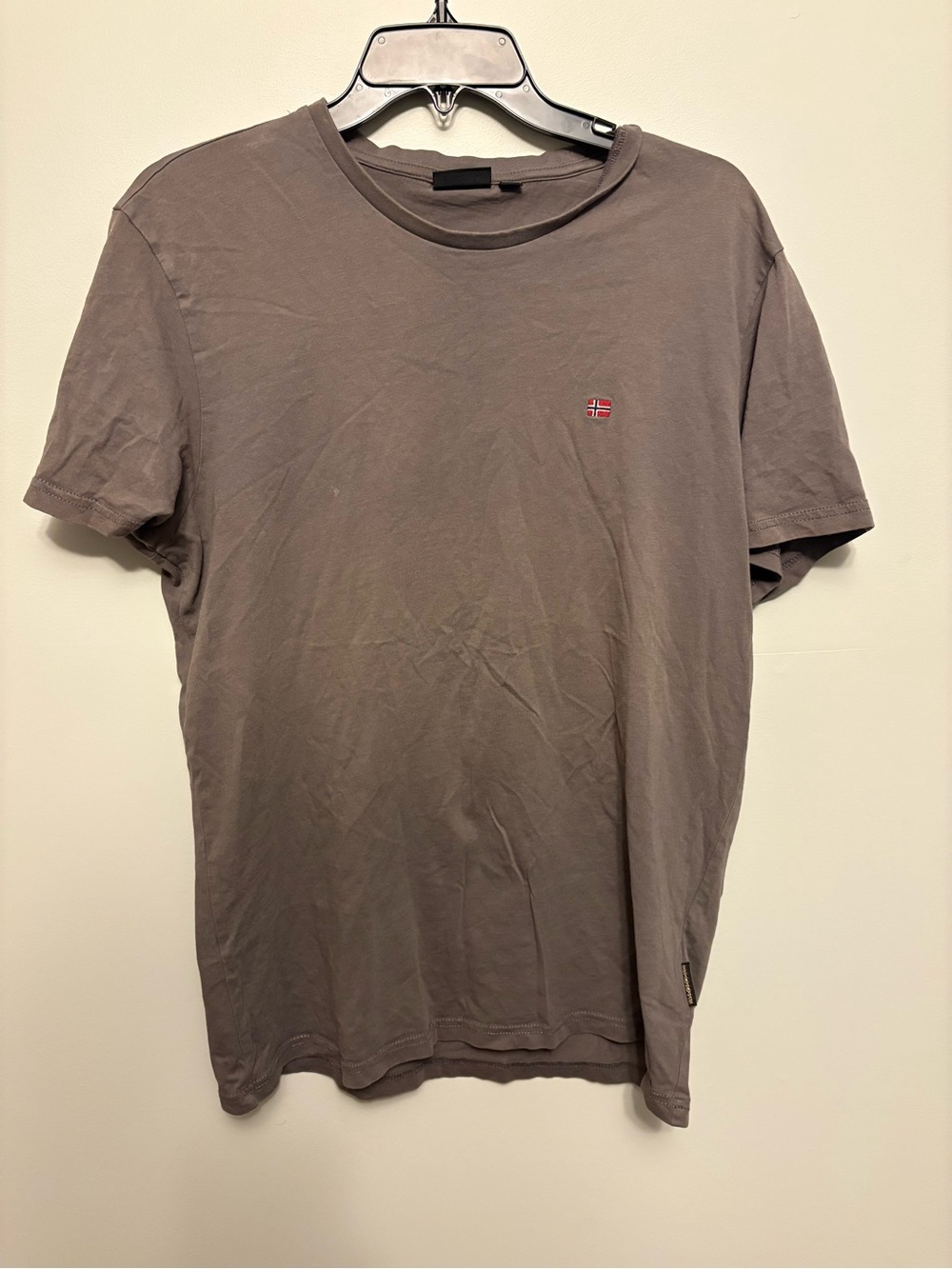 Napapijri Salis Short Sleeve Tee Flag Logo Fallen Rock Large
